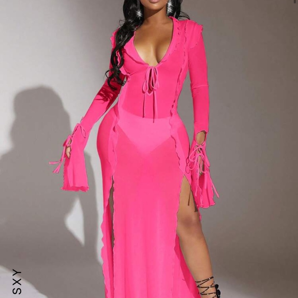 Long sleeve maxi dress cover up - Picture 1 of 7